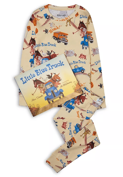 Hatley Boys' Cotton Little Blue Truck Pajamas & Book Set - Little Kid