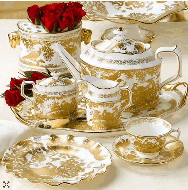 Royal Crown Derby Gold Aves Dinnerware Collection